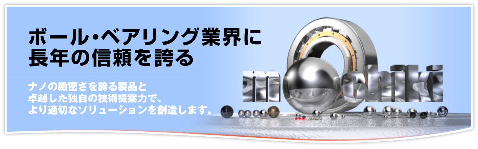 ボール・ベアリング業界に長年の信頼を誇る：ナノの緻密さを誇る製品と卓越した独自の技術提案力で、より適切なソリューションを創造します。